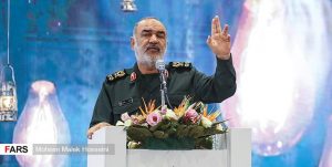 سردار سلامی در تجمع حمایت از فلسطین در تهران سخنرانی می‌کند
