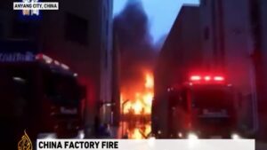 ۳۶ کشته بر اثر آتش سوزی در کارخانه‌ای در چین